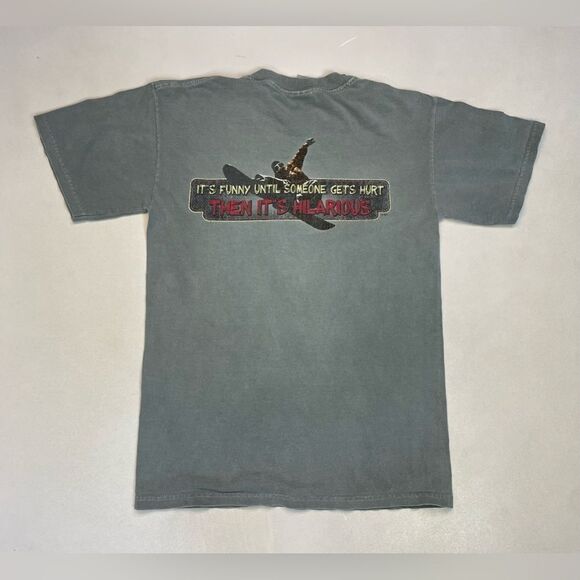 VTG Breckenridge Colorado Funny Until Someone Gets Hurt Skiing T-shirt Men Small - Picture 1 of 9